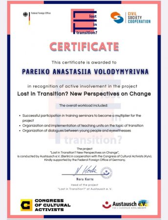 Міжнародний проєкт «Lost in Transition»